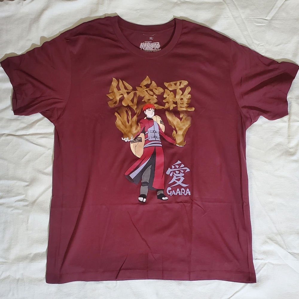 Naruto Gaara Graphic T-Shirt - Maroon
